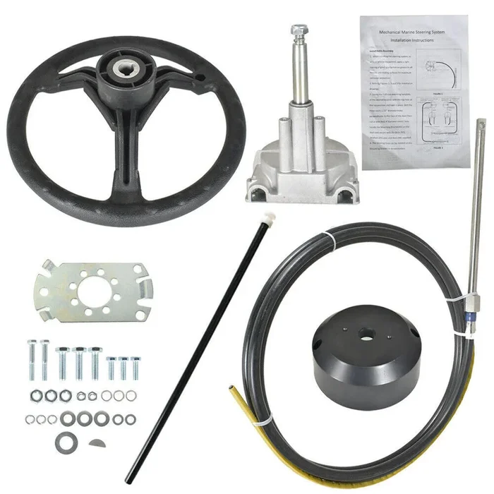 13 Feet Boat Rotary Steering System Outboard Kit SS13713 Marine With 13.5″ Wheel