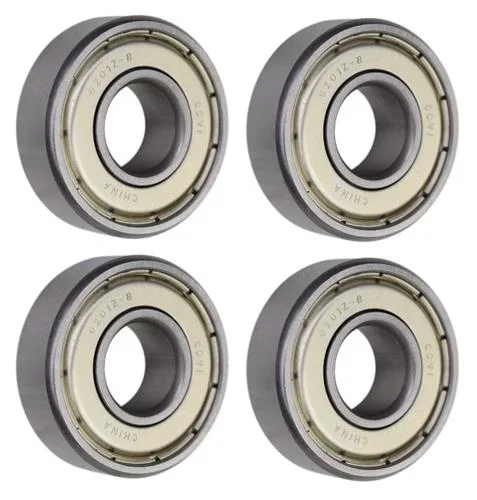 (4 Each) 6201-ZZ-1/2, 6201-2Z8, 201SS8 Shielded Radial Ball Bearing 0.5″X32X10