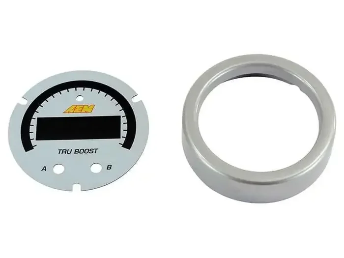 AEM X-Series Tru-BoostX Boost Controller Gauge Accessory Kit – Silver Bezel & White Faceplate