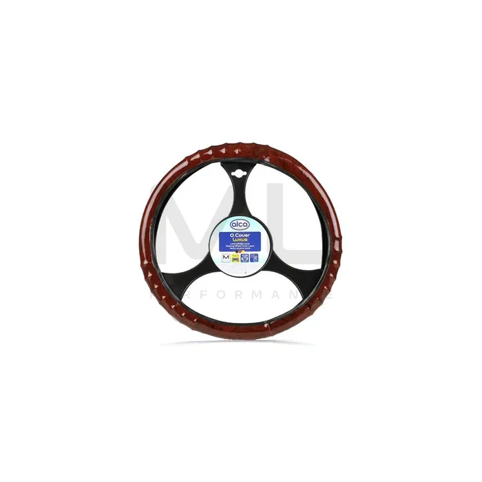 ALCA Luxus 594000 Steering wheel cover Black, Ø 37-39cm, PVC, wood effect