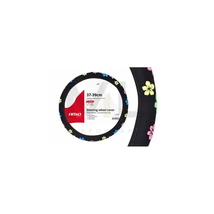 AMiO SWC-13 01376 Steering wheel cover Black, Ø 37-39cm, Polyester