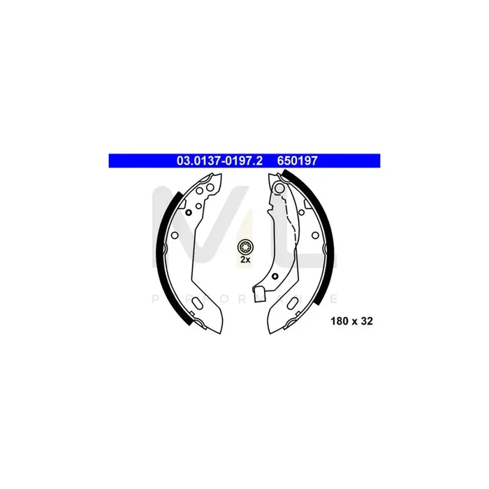 ATE 03.0137-0197.2 Brake Shoe Set with lever