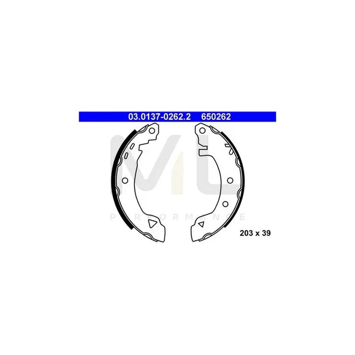 ATE 03.0137-0262.2 Brake Shoe Set
