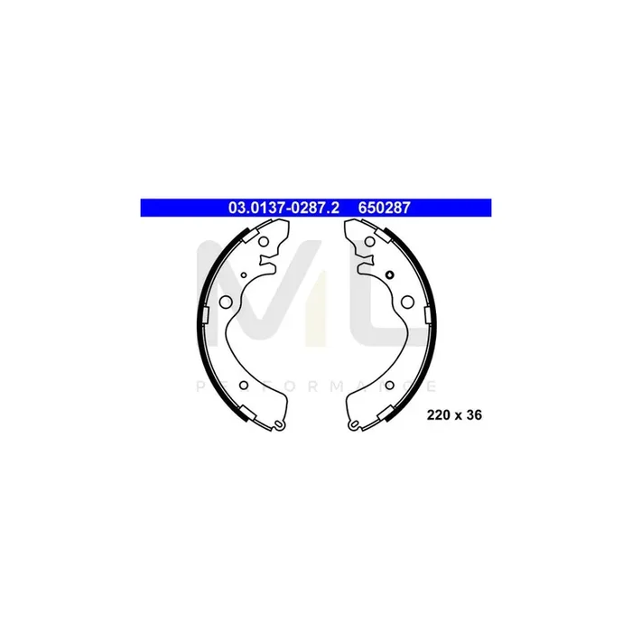 ATE 03.0137-0287.2 Brake Shoe Set