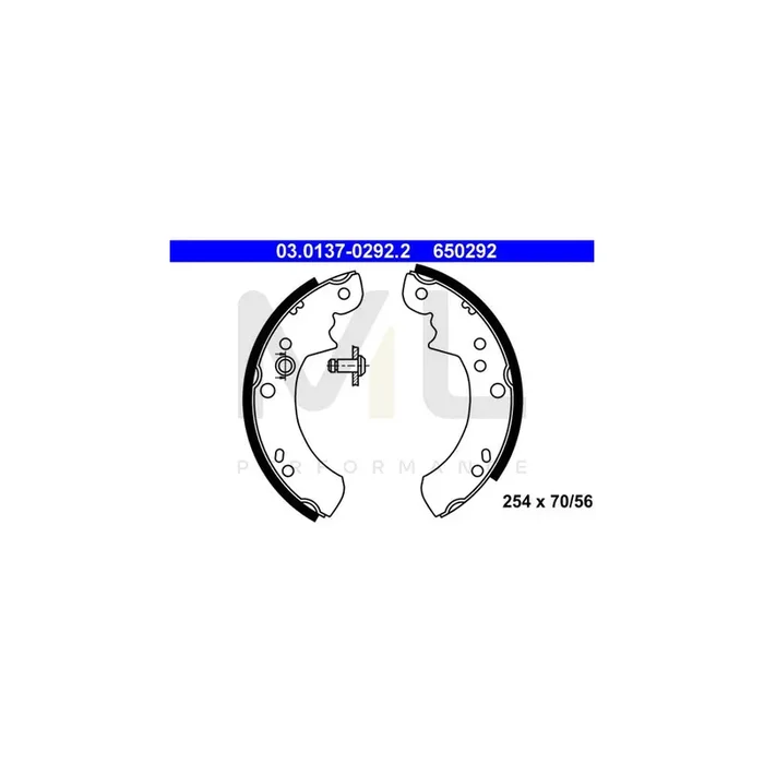 ATE 03.0137-0292.2 Brake Shoe Set for FORD TRANSIT
