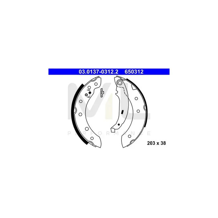 ATE 03.0137-0312.2 Brake Shoe Set