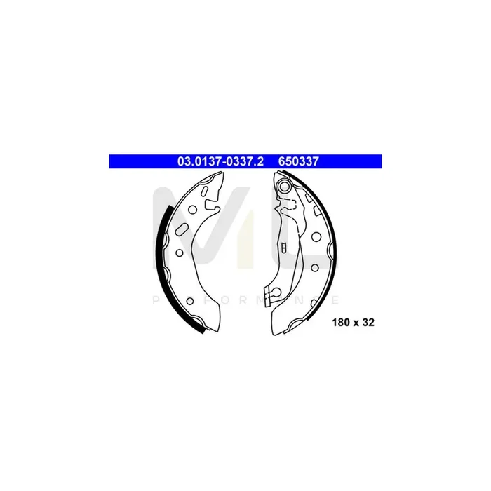 ATE 03.0137-0337.2 Brake Shoe Set with lever
