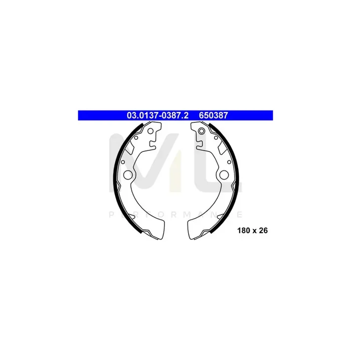 ATE 03.0137-0387.2 Brake Shoe Set for SUZUKI WAGON R+ without lever