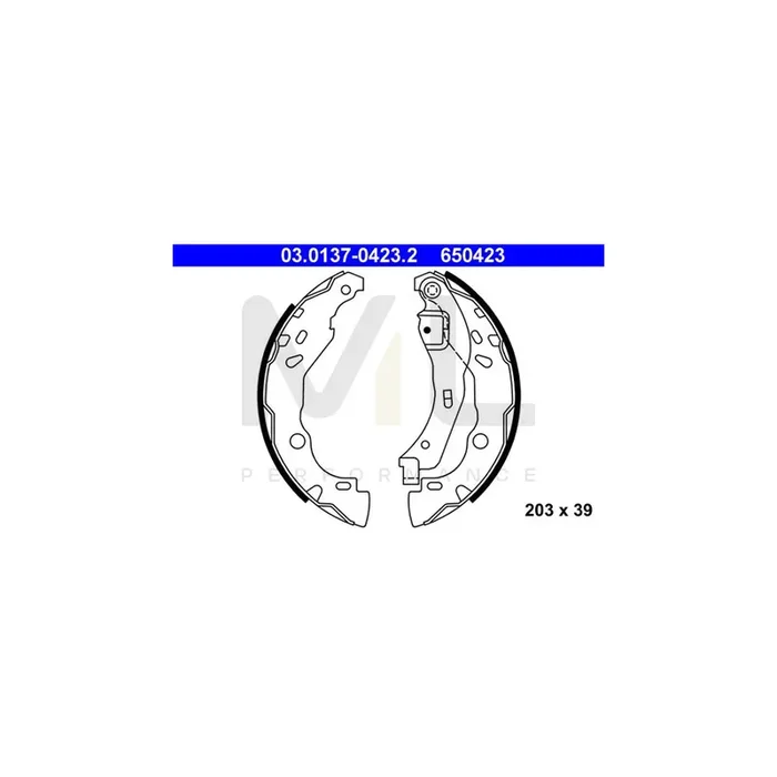 ATE 03.0137-0423.2 Brake Shoe Set with lever
