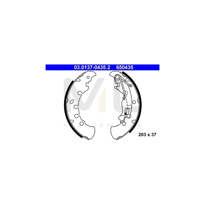 ATE 03.0137-0435.2 Brake Shoe Set with lever