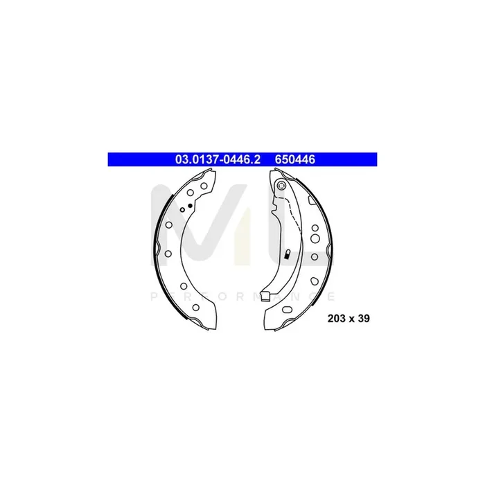 ATE 03.0137-0446.2 Brake Shoe Set with lever