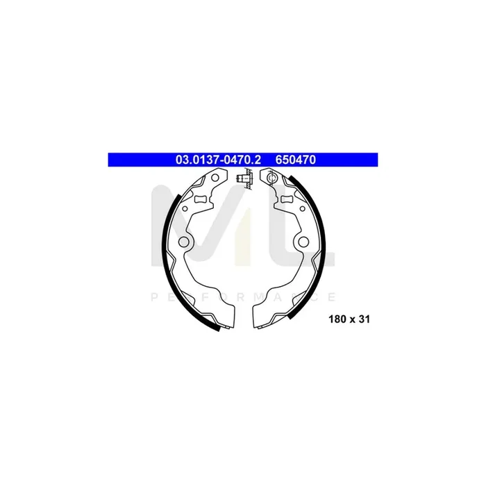 ATE 03.0137-0470.2 Brake Shoe Set for SUZUKI ALTO without lever