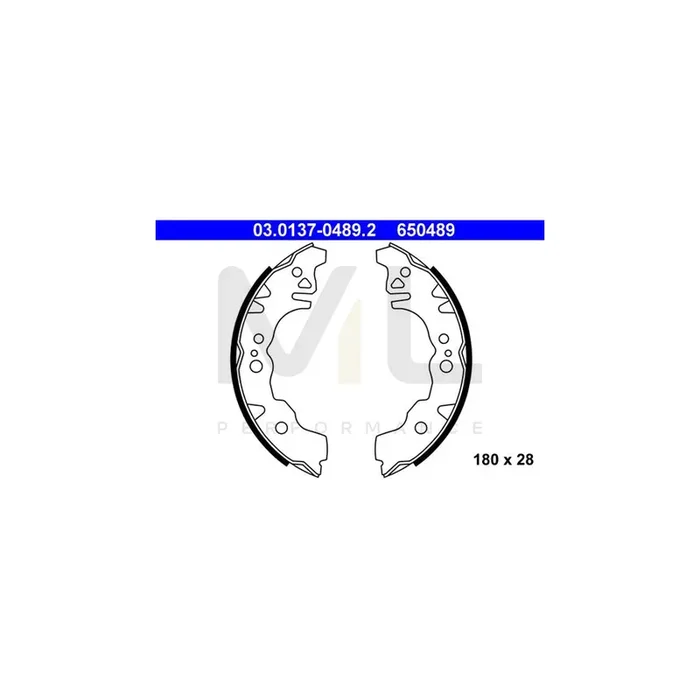 ATE 03.0137-0489.2 Brake Shoe Set without lever