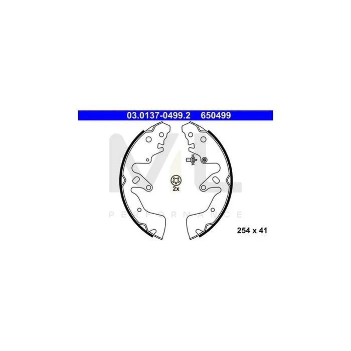 ATE 03.0137-0499.2 Brake Shoe Set for SUZUKI Grand Vitara II Off-Road (JT, TE, TD) without lever