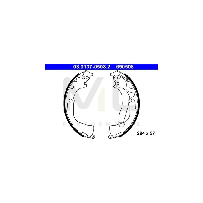ATE 03.0137-0508.2 Brake Shoe Set for VW AMAROK with lever