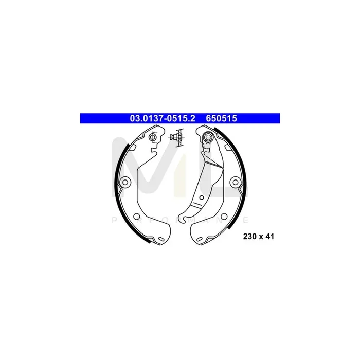 ATE 03.0137-0515.2 Brake Shoe Set for CHEVROLET AVEO with lever