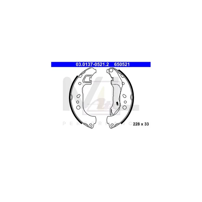ATE 03.0137-0521.2 Brake Shoe Set without lever