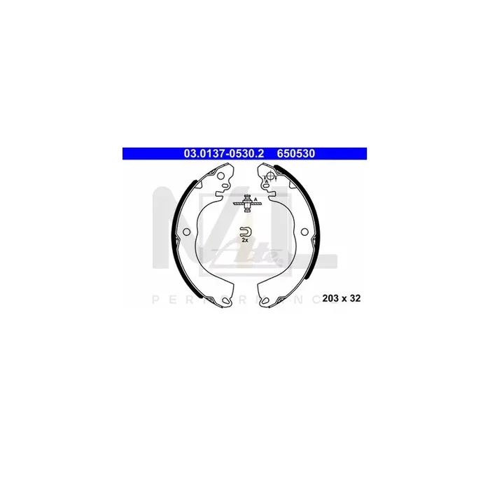 ATE 03.0137-0530.2 Brake Shoe Set for MITSUBISHI MIRAGE without lever