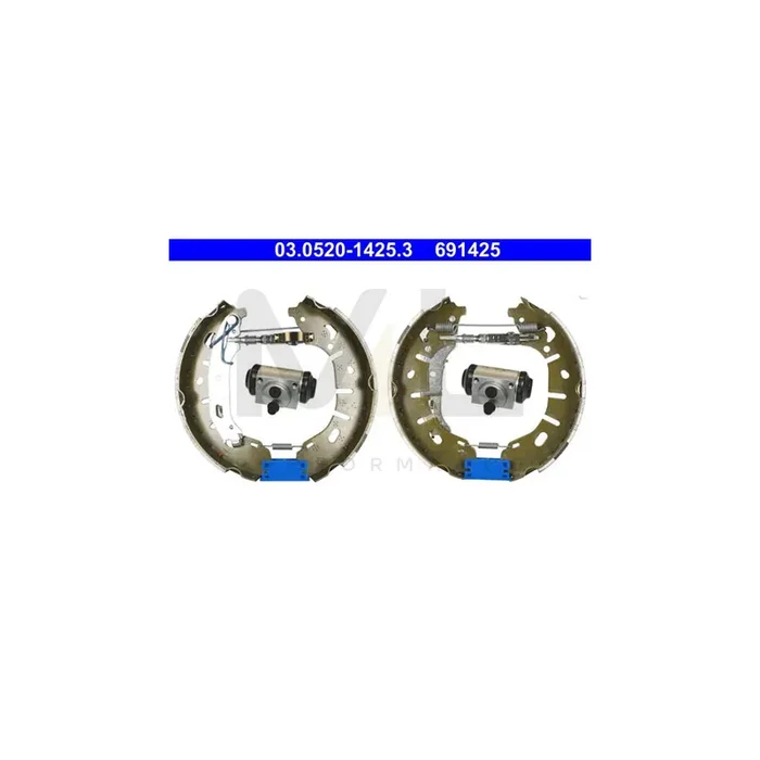ATE 03.0520-1425.3 Brake Shoe Set with accessories, with wheel brake cylinder
