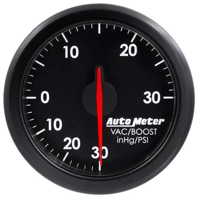 Autometer Airdrive 2-1/6in Boost/Vac Gauge 30in HG/30 PSI – Black