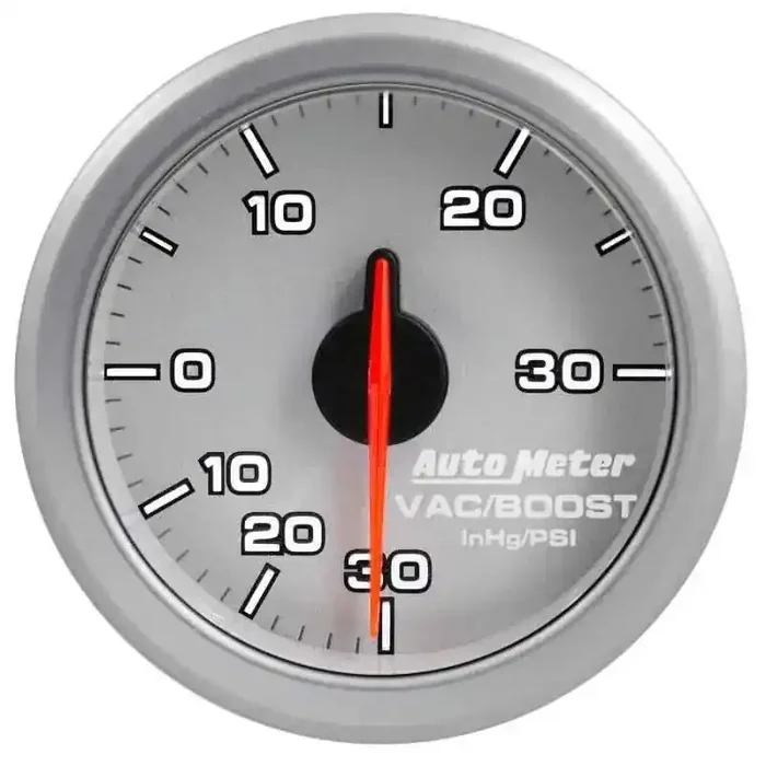 Autometer Airdrive 2-1/6in Boost/Vac Gauge 30in HG/30 PSI – Silver