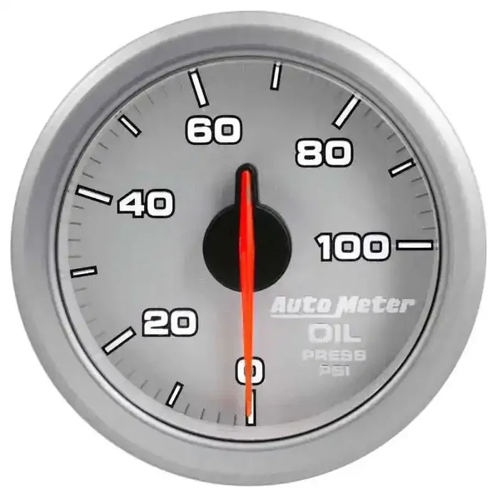 Autometer Airdrive 2-1/6in Oil Pressure Gauge 0-100 PSI – Silver