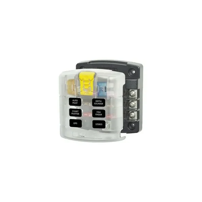 Blue Sea Systems Fuse Block ST-Blade 6 Circuits with Grounding/cvr – 5025B-BSS