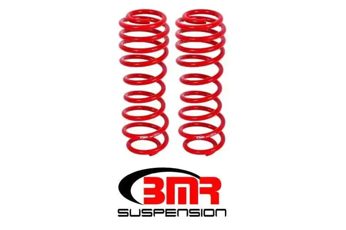 BMR 05-14 S197 Mustang GT/GT500 Rear Performance/Drag Lowering Springs – Red