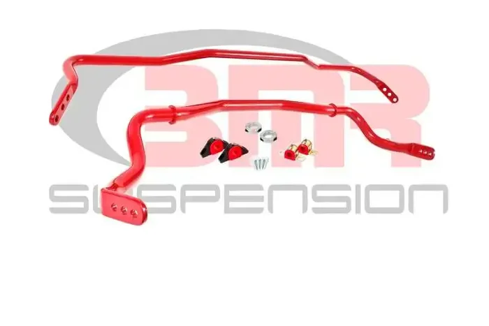 BMR 15-17 S550 Mustang Front & Rear Sway Bar Kit w/ Bushings – Red