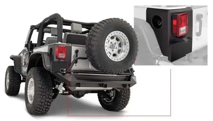 Bushwacker 07-18 Jeep Wrangler Trail Armor Rear Corners – Black