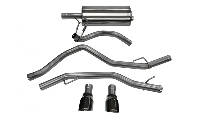 Corsa Performance 3.0in. Cat-Back Sport Dual Rear Exhaust 4.5in. Black Tips 09-18 Dodge Ram/Rebel 4.7L/5.7L V8 – 14405BLK