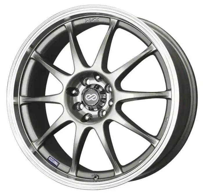 Enkei J10 15×6.5 4×100/114.3 38mm Offset 72.62mm Bore Dia Silver w/ Machined Lip Wheel