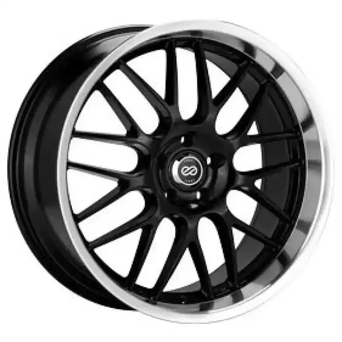 Enkei Lusso 18×8 40mm Offset 5×120 Bolt Pattern Black w/ Machine Lip Wheel