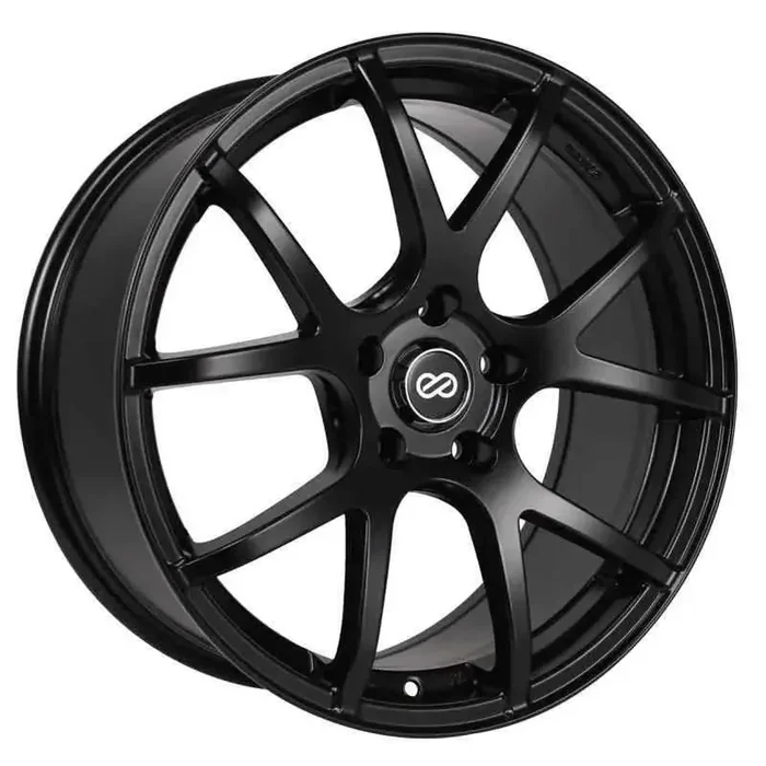 Enkei M52 17×7.5 42mm Offset 4×100 Bolt Pattern 72.6mm Bore Dia Matte Black Wheel
