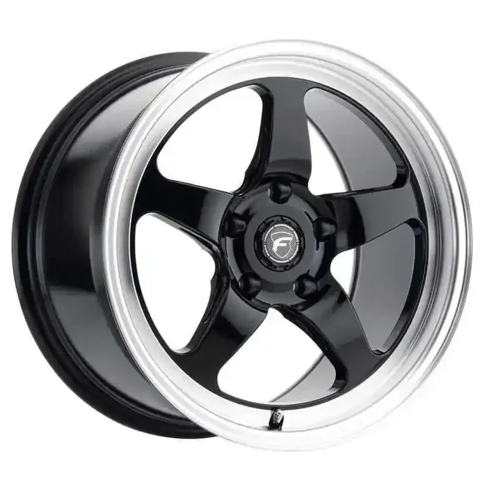 Forgestar F091 18X5.0 D5 Drag 5X115 ET-37 BS1.5 Gloss Black w/ Machine Lip 78.1