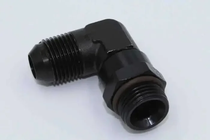 Fragola -6AN x 3/4 – 16 (8) 90 Degree Swivel – Black