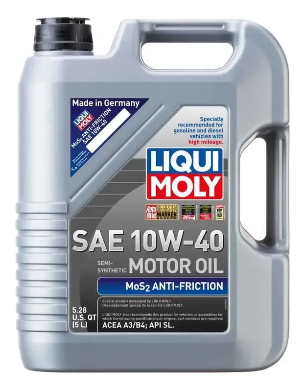 LIQUI MOLY 5L MoS2 Anti-Friction Motor Oil 10W40 – Case of 4