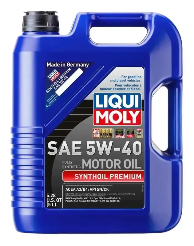 LIQUI MOLY 5L Synthoil Premium Motor Oil SAE 5W40 – Case of 4