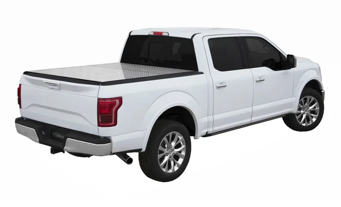 LOMAX Professional Series Tonneau Cover For Ford F-250/350, Standard Bed, Diamond Plate Finish, Split Rail – B0010039