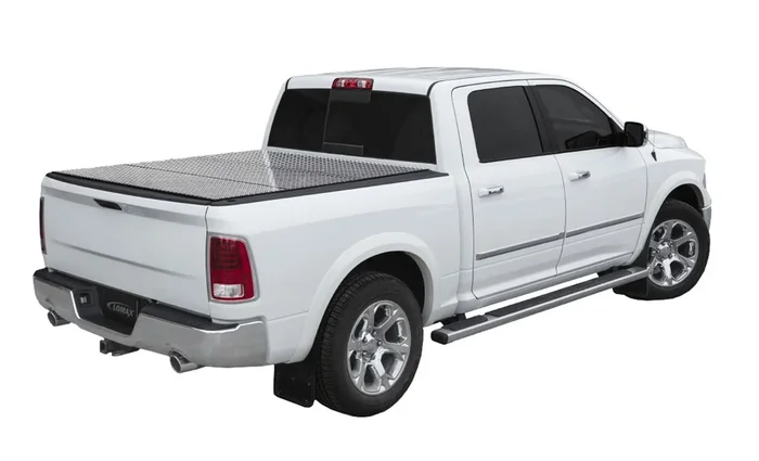 LOMAX Professional Series Tonneau Cover For Ram 1500/Classic, Short Bed, Diamond Plate Finish, Single Rail – B0040019