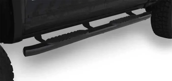 Lund 2019 Chevy Silverado 1500 Double Cab 5in Oval Curved Black SS Nerf Bars – Black