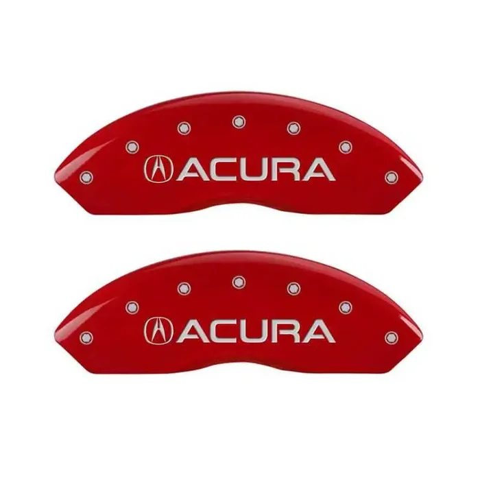 MGP 4 Caliper Covers Engraved Front & Rear Acura Red finish silver ch