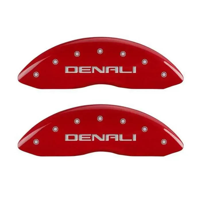 MGP 4 Caliper Covers Engraved Front & Rear Denali Red finish silver ch