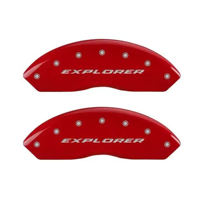MGP 4 Caliper Covers Engraved Front & Rear Explorer Red finish silver ch