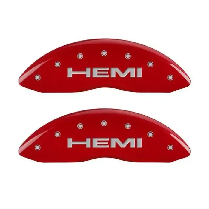 MGP 4 Caliper Covers Engraved Front & Rear Hemi Red finish silver ch