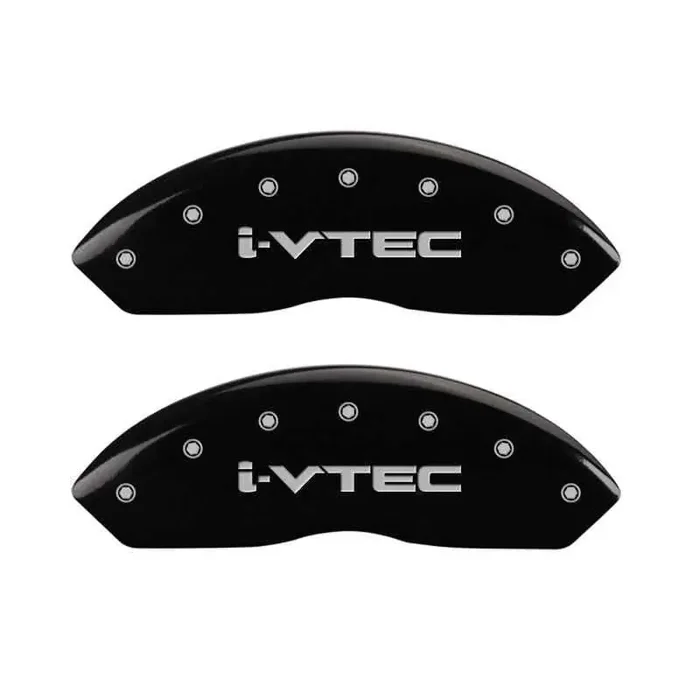 MGP 4 Caliper Covers Engraved Front & Rear i-Vtec Black finish silver ch