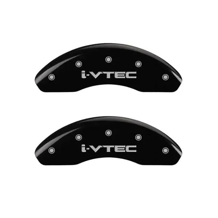 MGP 4 Caliper Covers Engraved Front & Rear i-Vtec Black finish silver ch