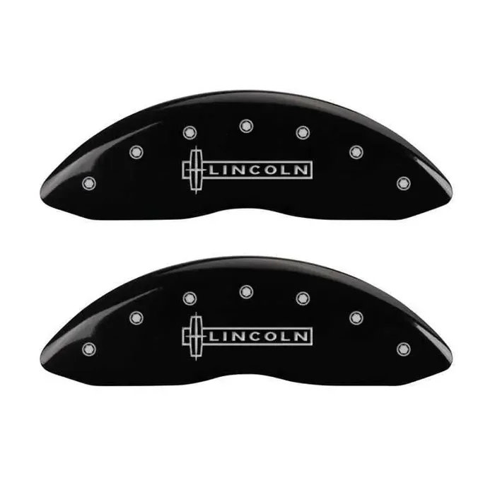 MGP 4 Caliper Covers Engraved Front & Rear Lincoln Black finish silver ch
