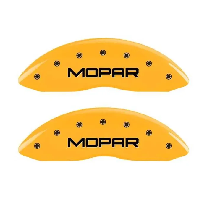 MGP 4 Caliper Covers Engraved Front & Rear MOPAR Yellow finish black ch