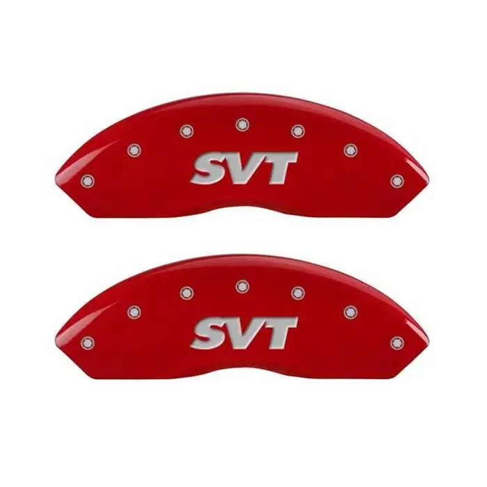MGP 4 Caliper Covers Engraved Front & Rear SVT Red finish silver ch